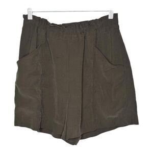 Simply Vera Verawang Womens Olive Elastic Waist Safari Khaki Shorts Medium‎
